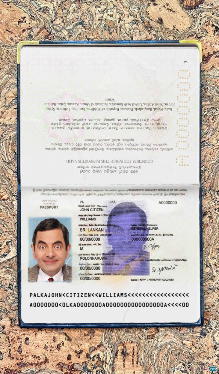 Download Sri Lanka passport photo look Photoshop template